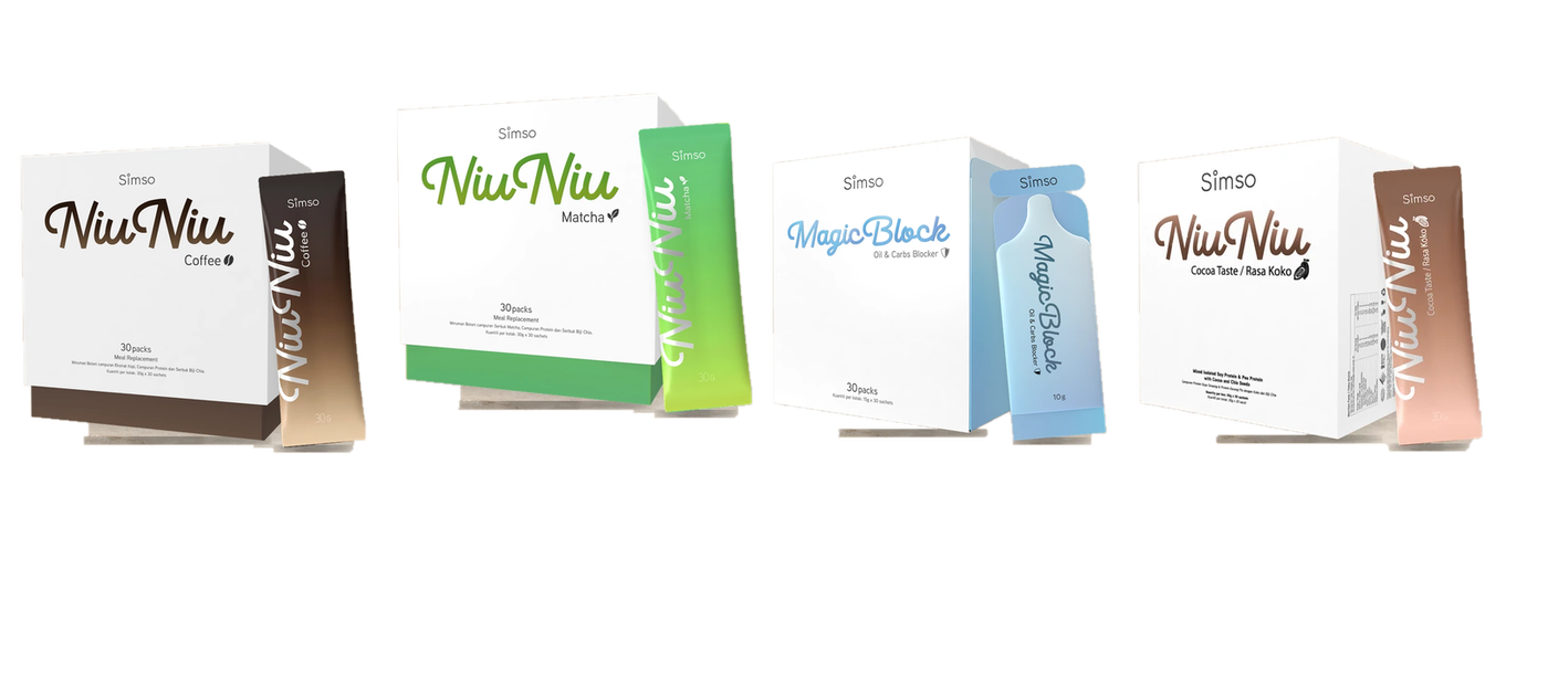 SIMSO Coffee, Matcha, Magic Block and Chocolate products